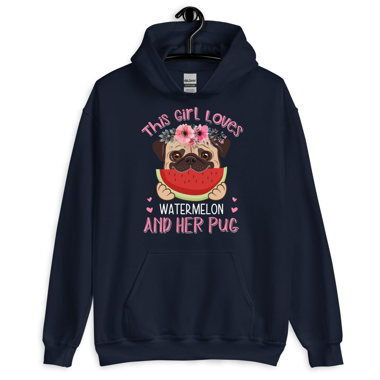 This Girl Loves Watermelon and Her Pug Hoodie