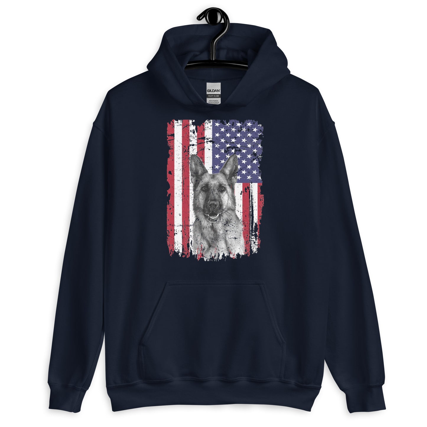 German Shepherd American Flag Hoodie