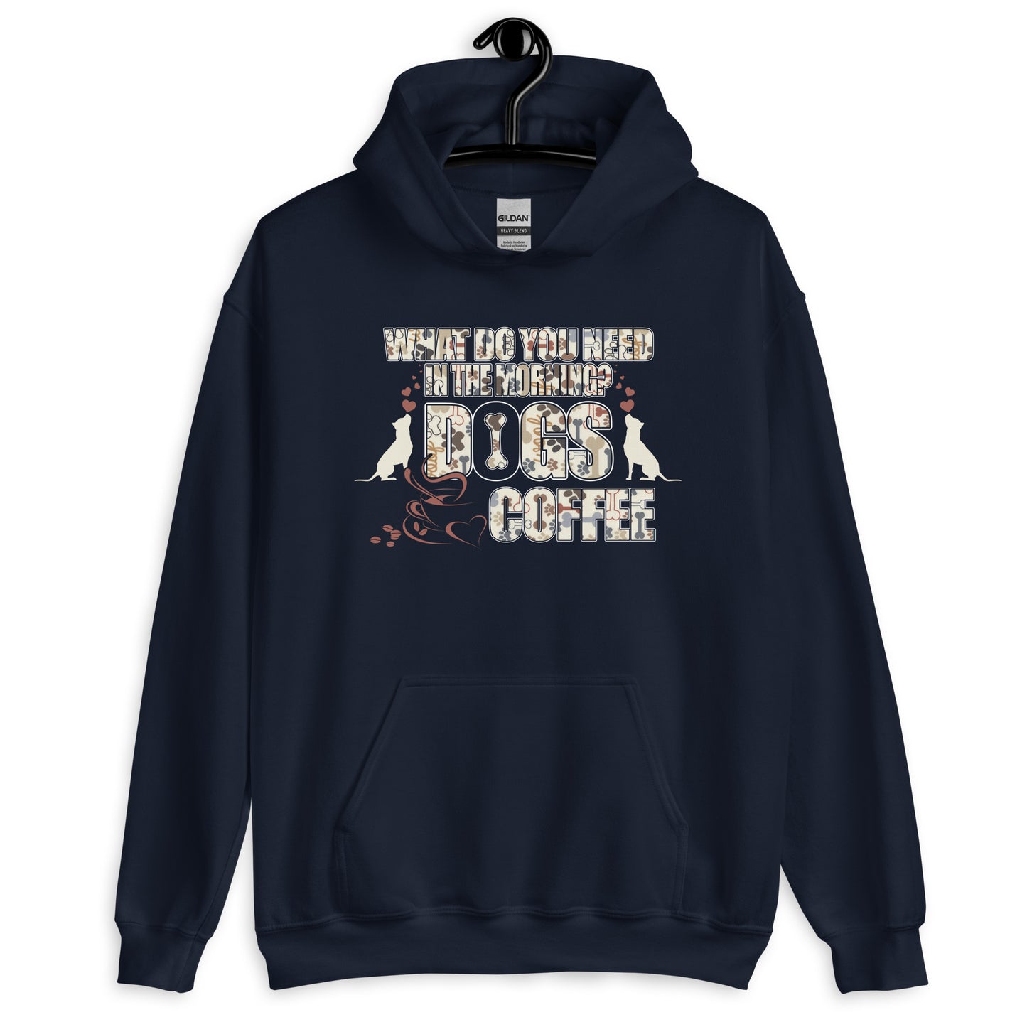 What Do You Need in The Morning? Dogs & Coffee Hoodie