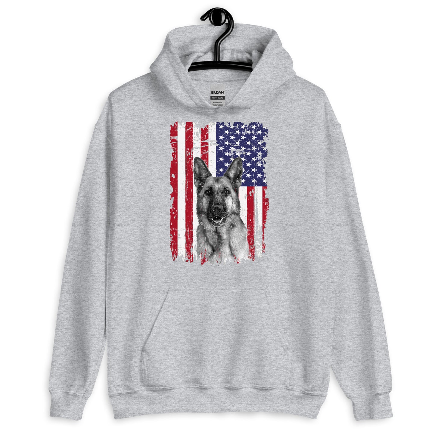 German Shepherd American Flag Hoodie