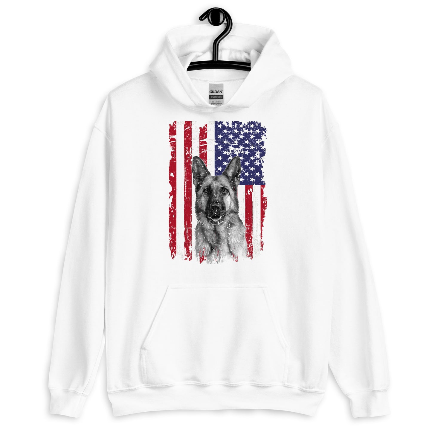 German Shepherd American Flag Hoodie