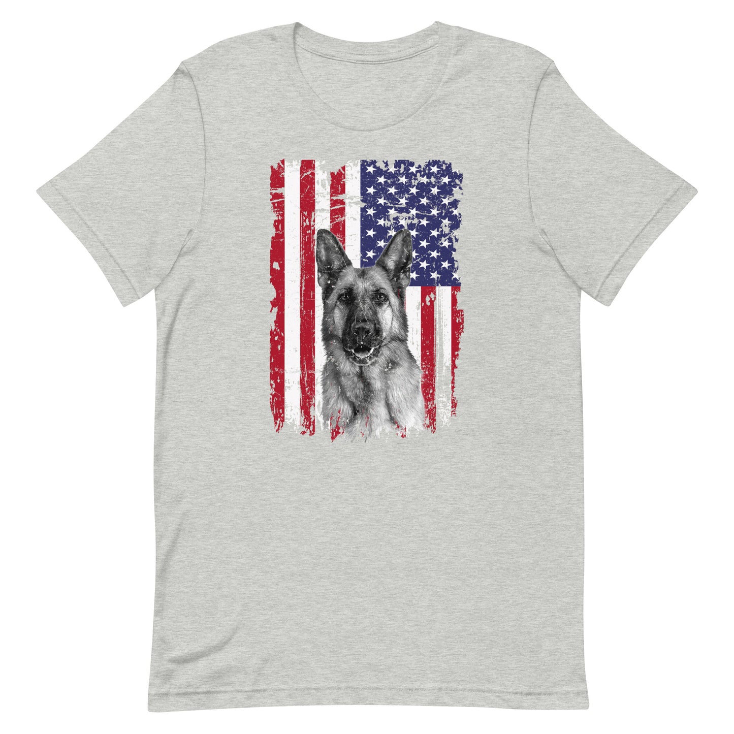 German Shepherd American Flag T-Shirt