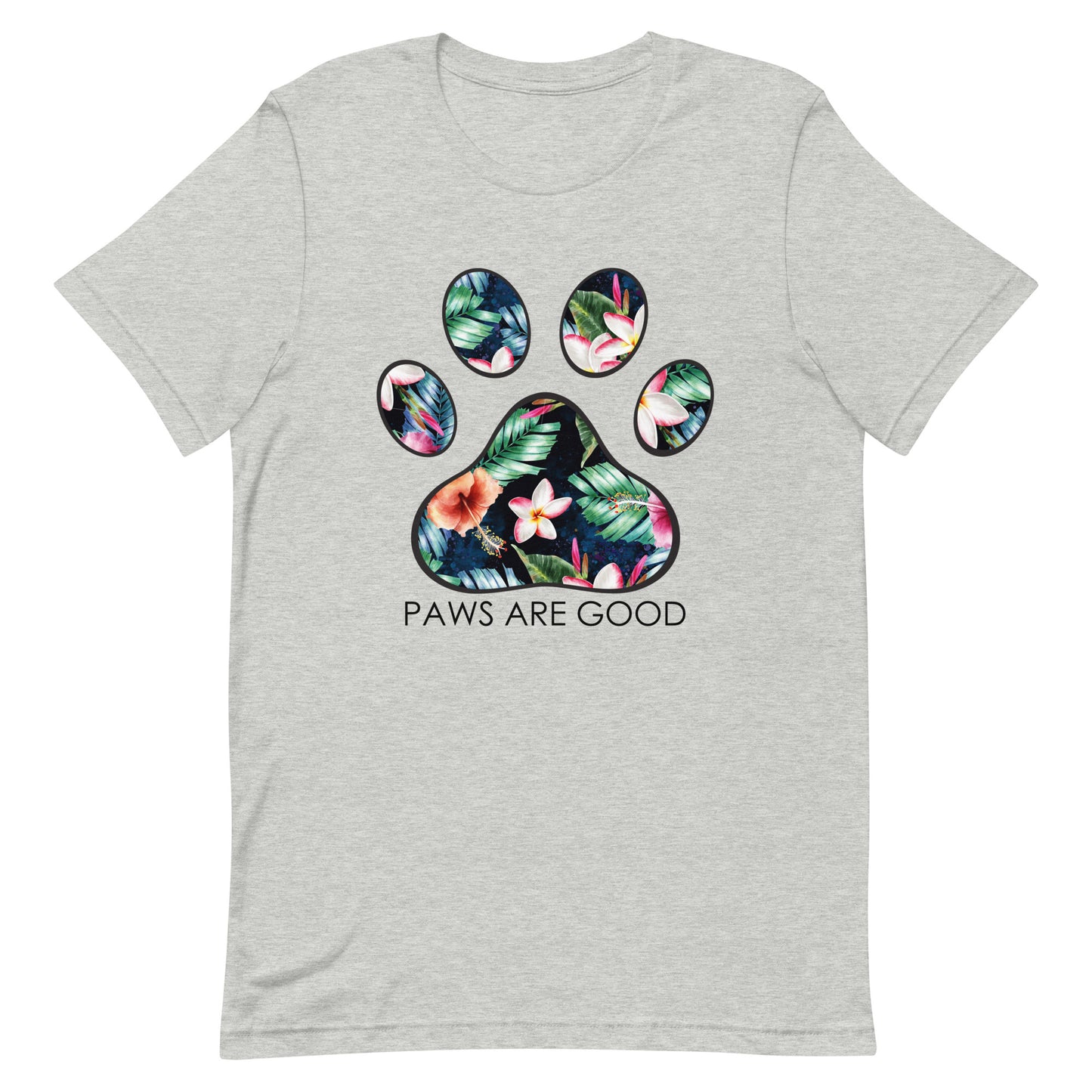 Tropical Paradise Floral Paw Print T-Shirt