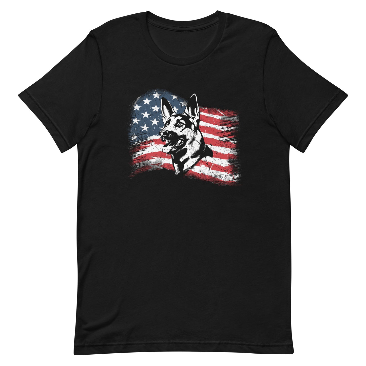 German Shepherd America Flag T-Shirt