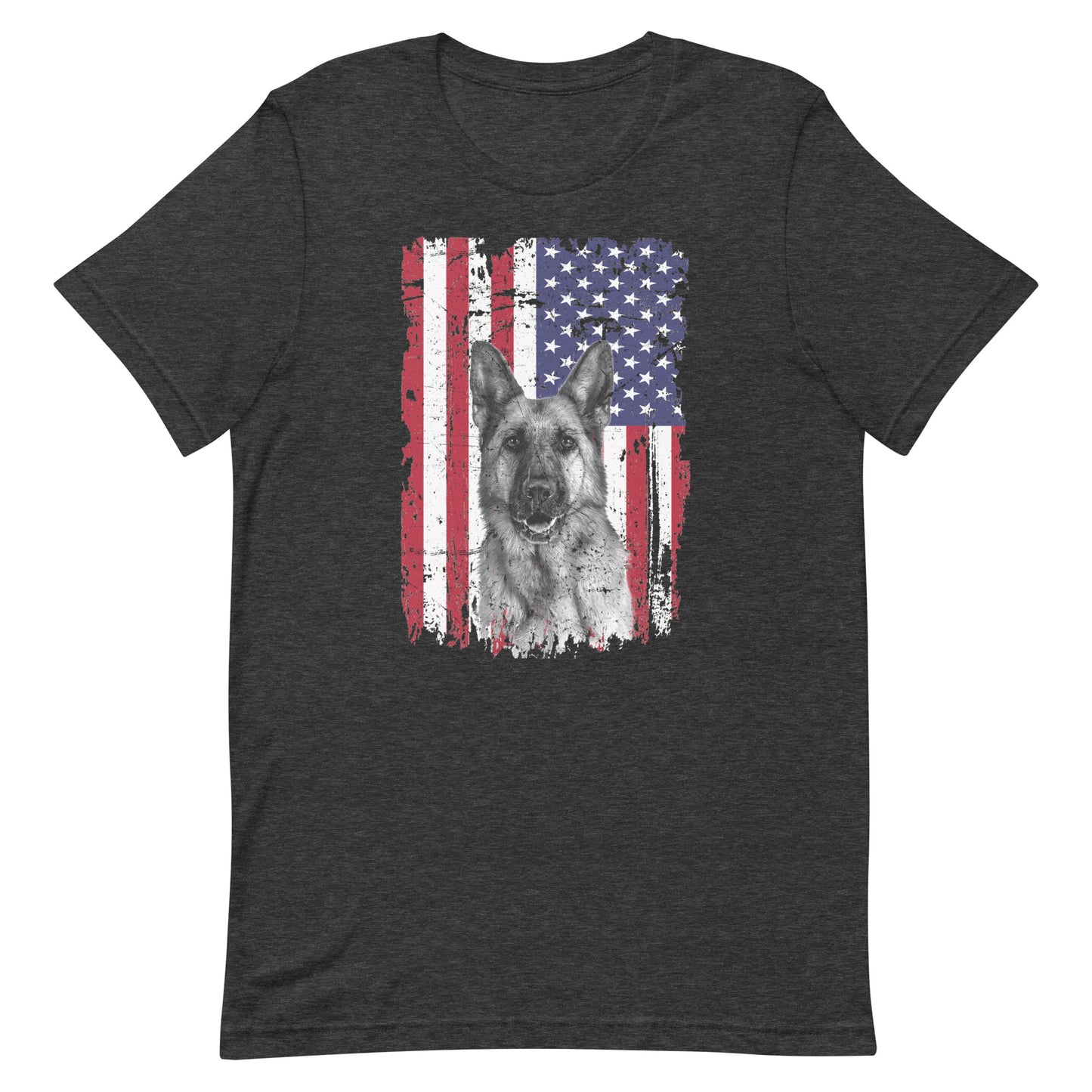 German Shepherd American Flag T-Shirt