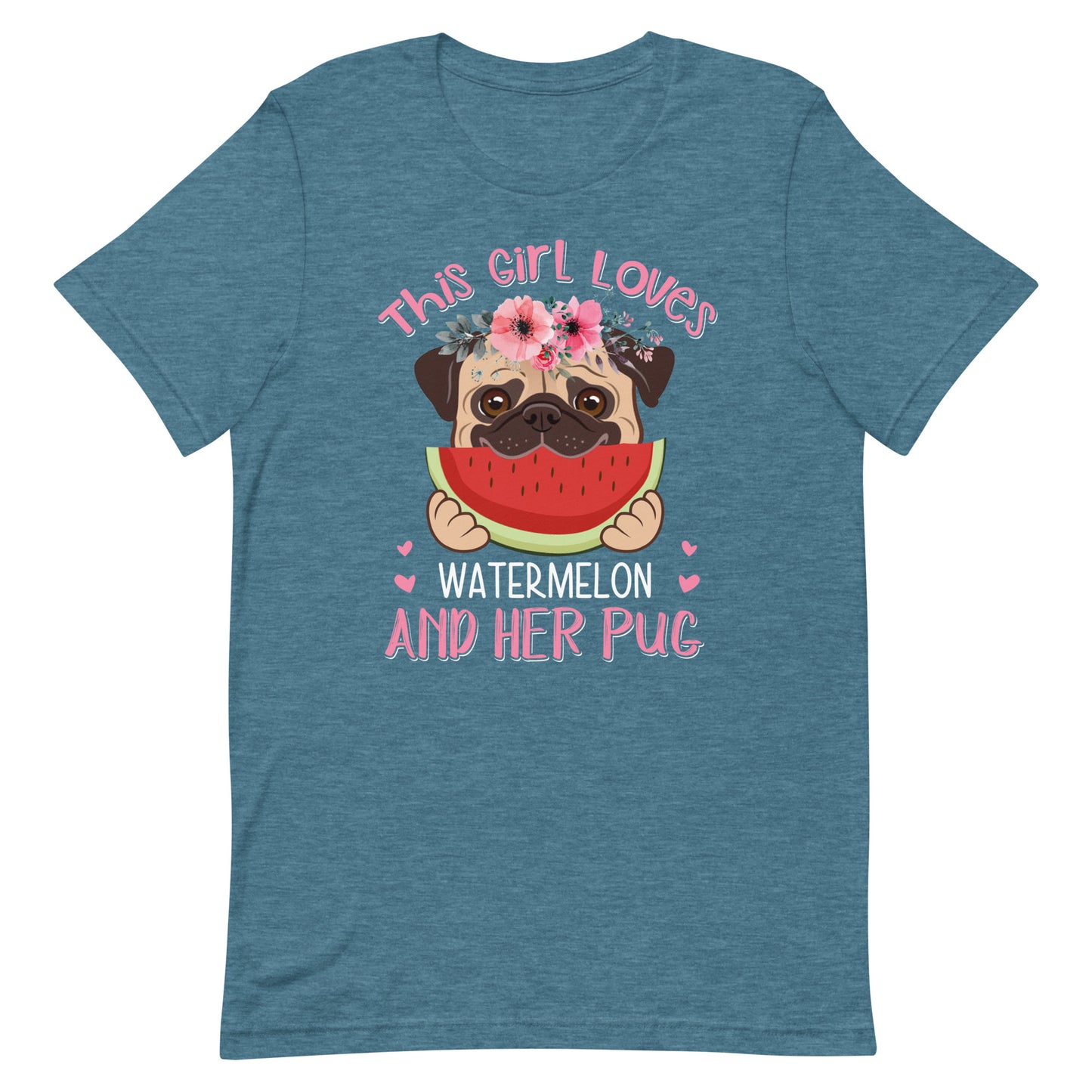 This Girl Loves Watermelon and Her Pug T-Shirt