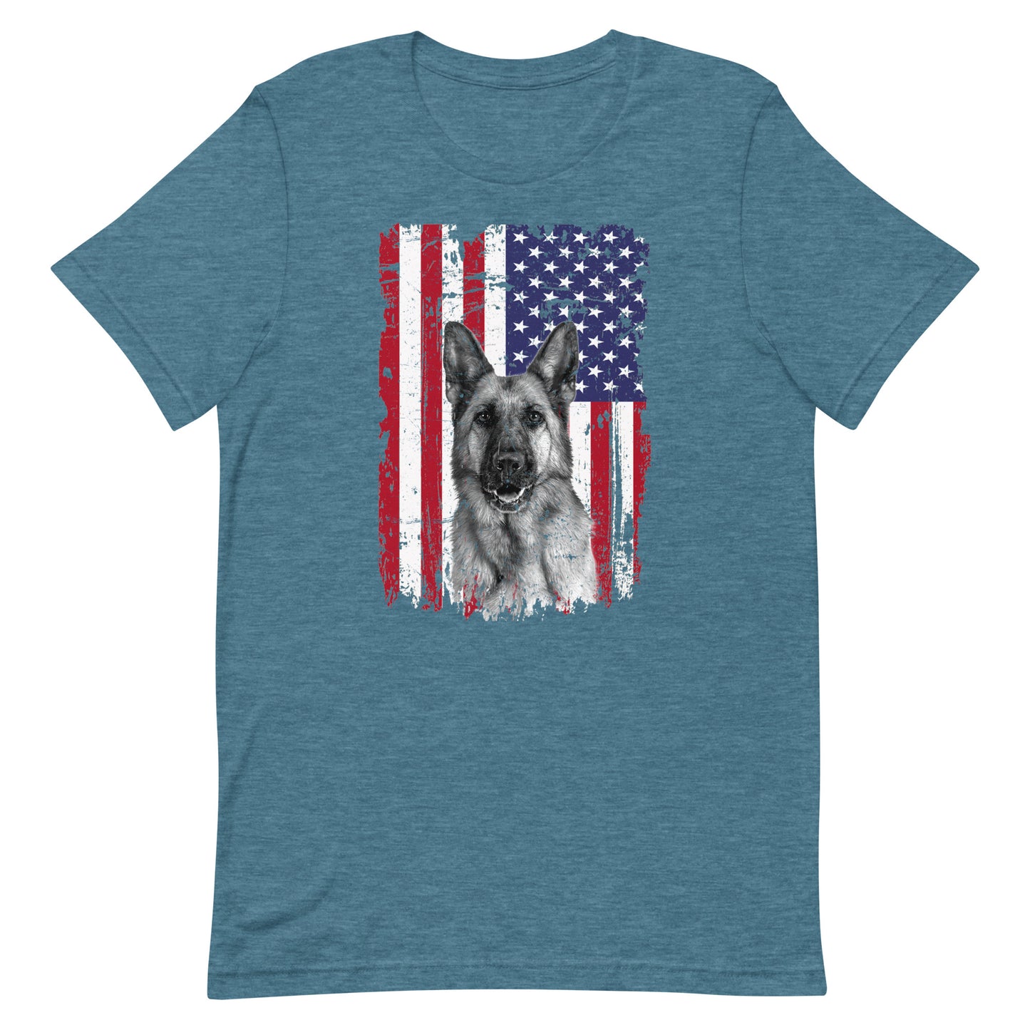 German Shepherd American Flag T-Shirt
