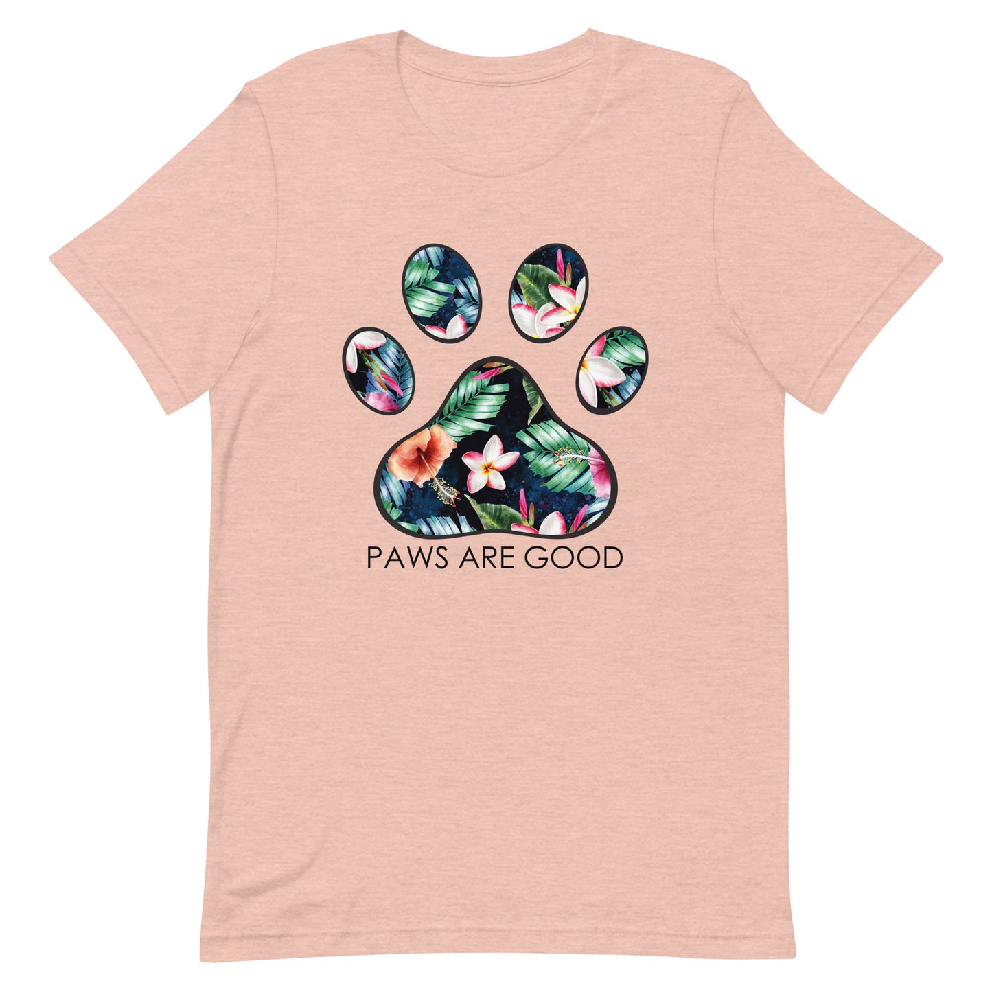 Tropical Paradise Floral Paw Print T-Shirt
