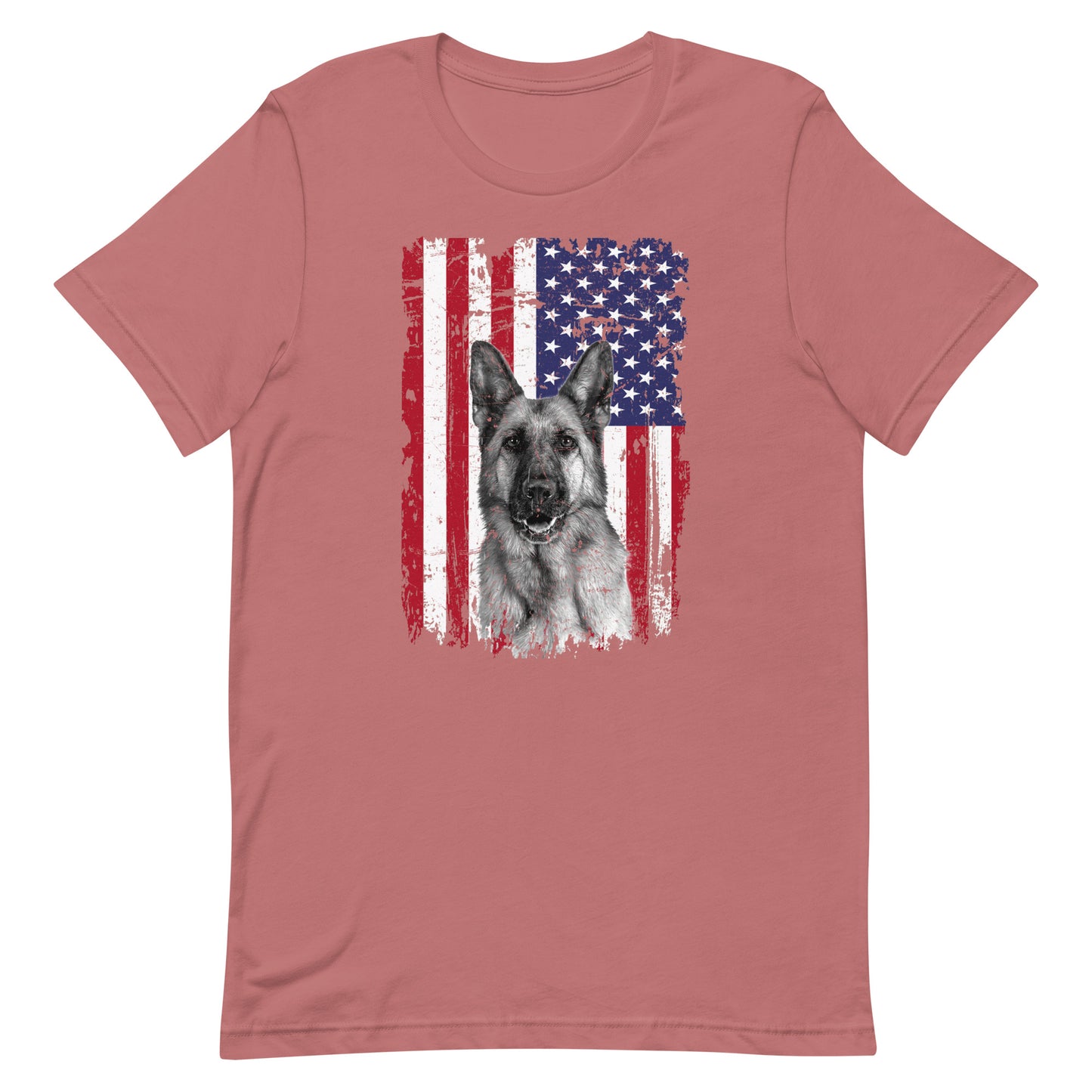 German Shepherd American Flag T-Shirt