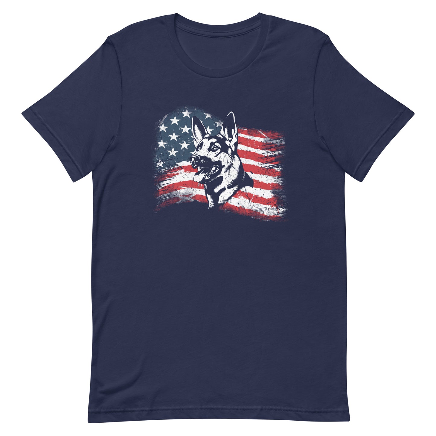 German Shepherd America Flag T-Shirt
