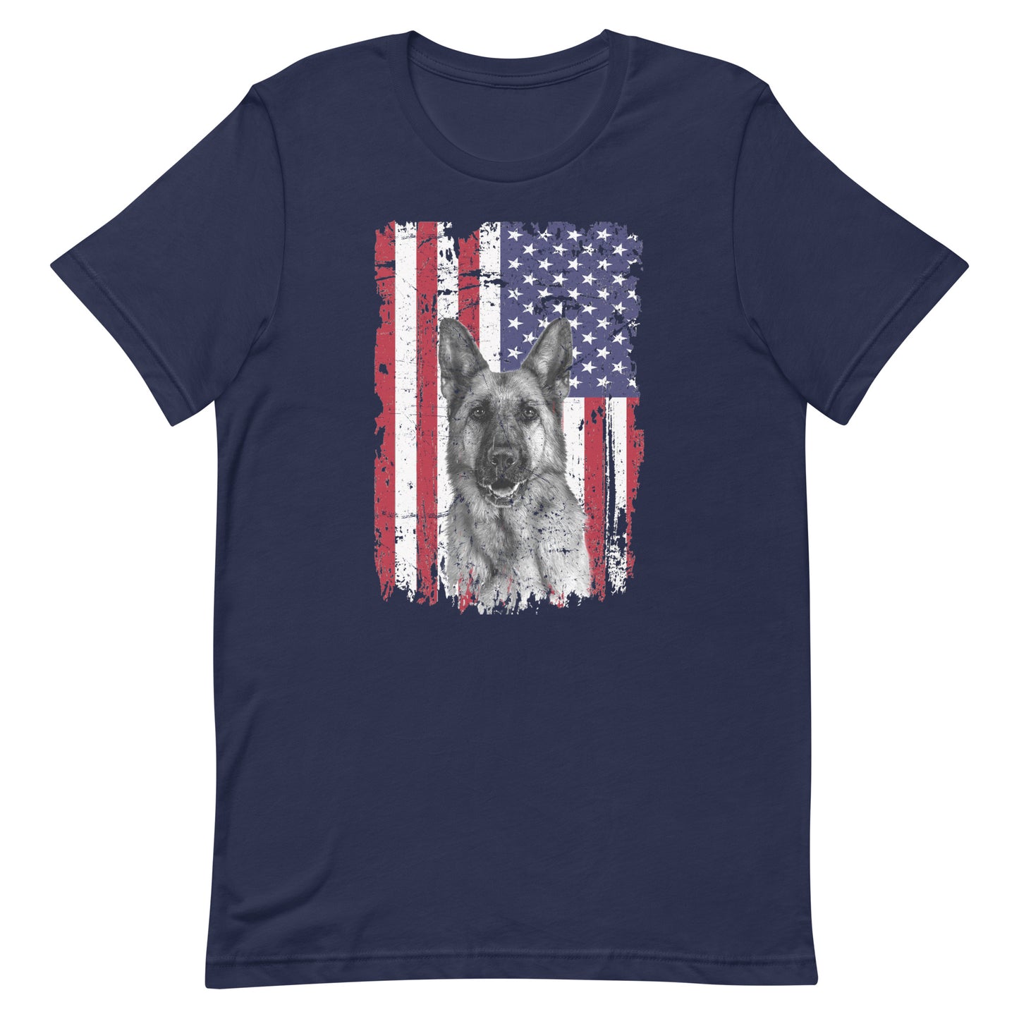 German Shepherd American Flag T-Shirt