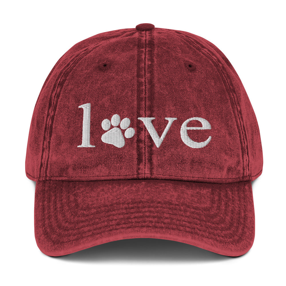 Paw Love Vintage Baseball Hat