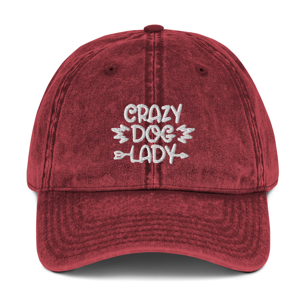 Crazy Dog Lady Vintage Baseball Hat