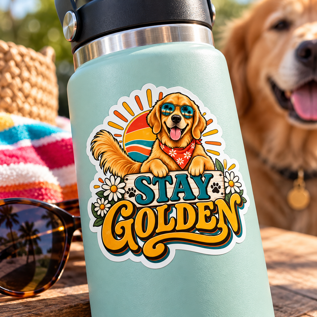 Stay Golden Retriever Dog Sticker