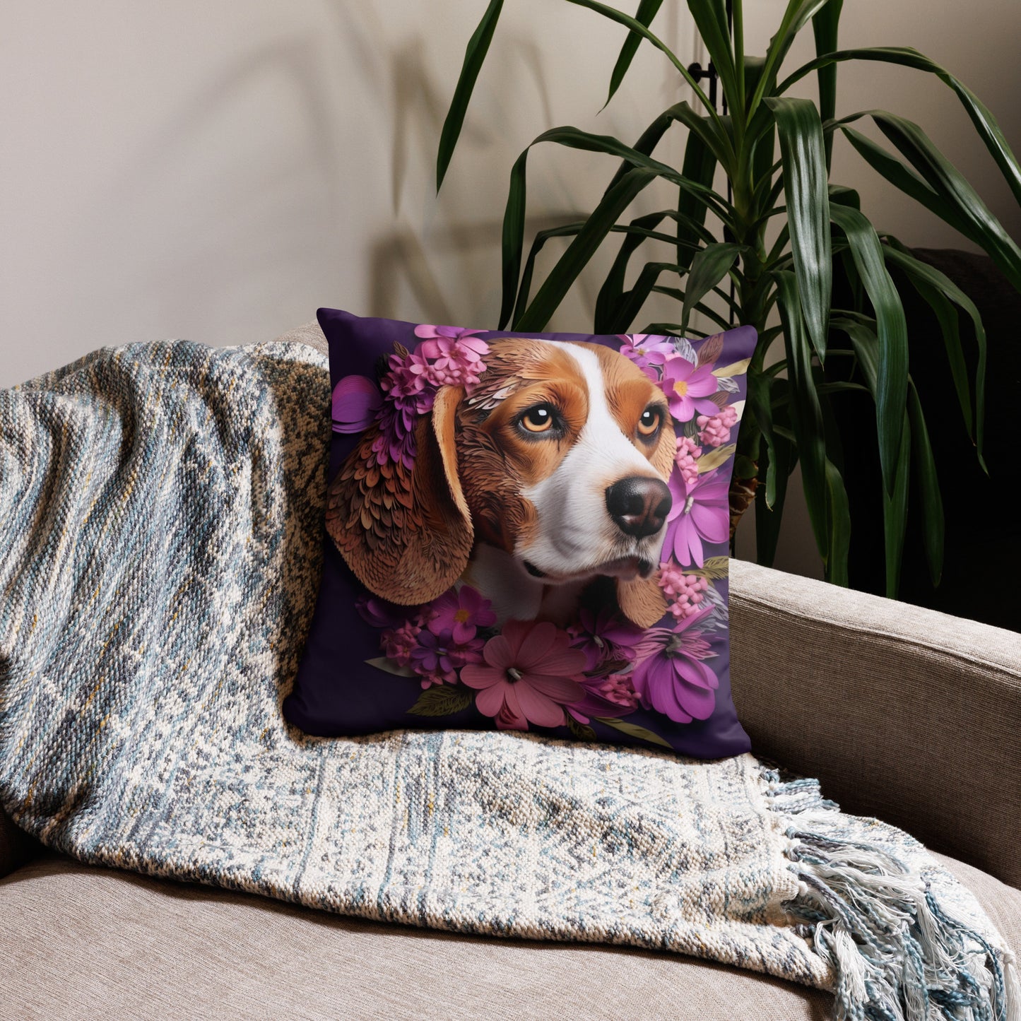 Beagle Dog Lovers Throw Pillow
