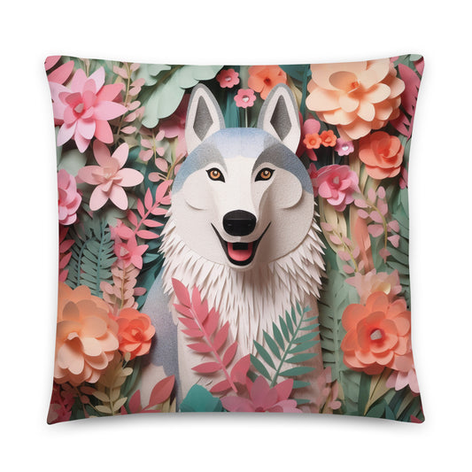 Floral Husky Throw Pillow