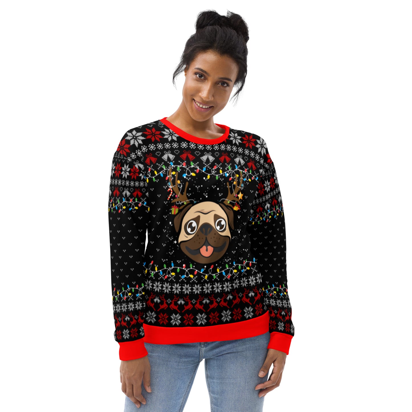 Pug Reindeer Ugly Christmas Sweatshirt