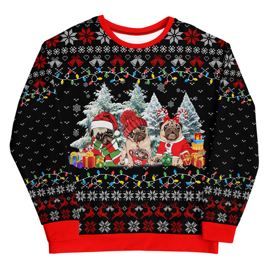 Pug Christmas Dogs Ugly Christmas Sweatshirt