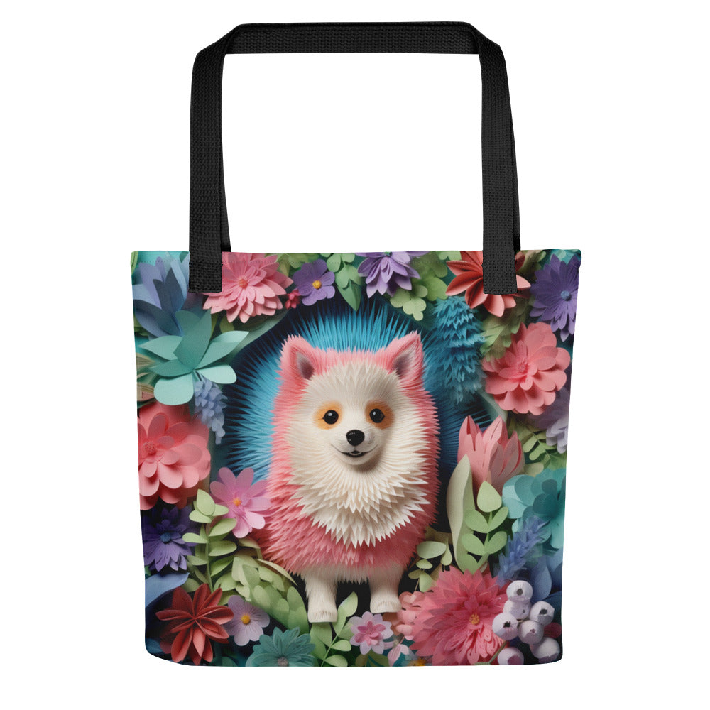 Pomranian Floral Tote bag for Dog Moms