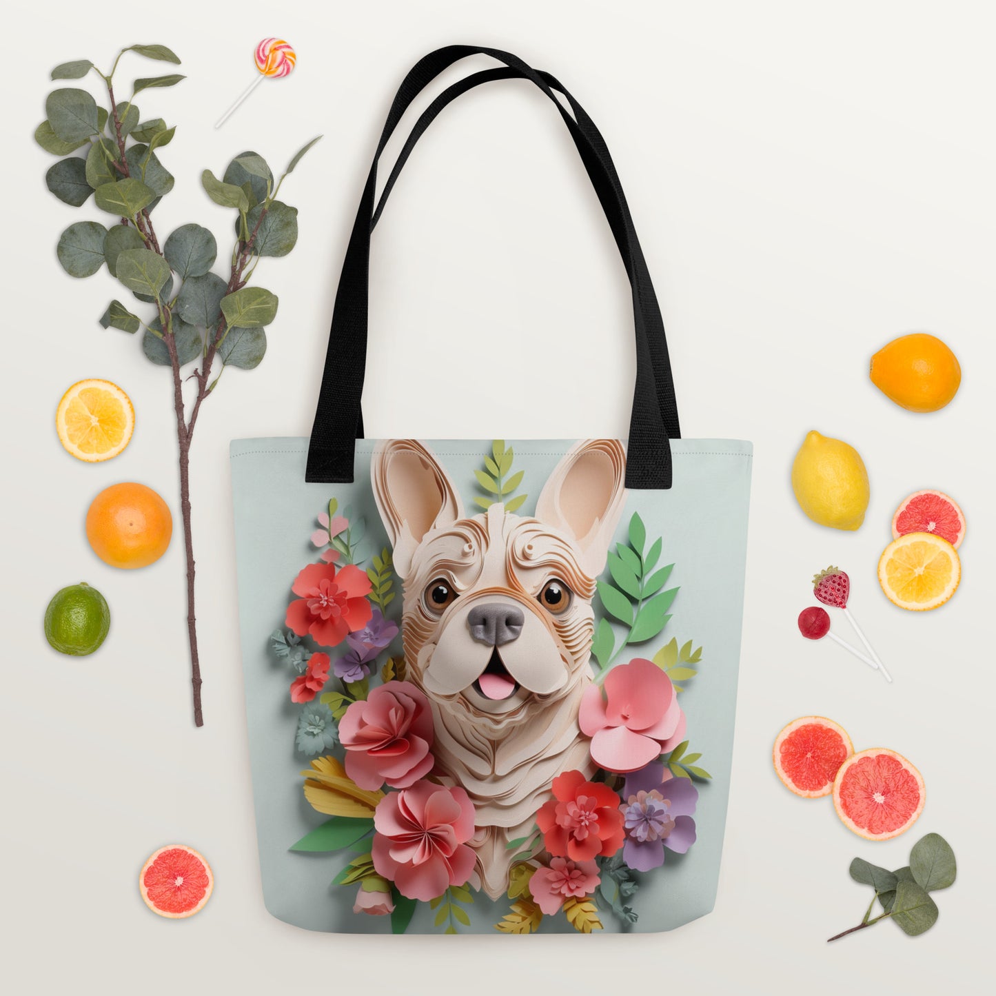 French Bulldog Floral Tote bag for Dog Moms