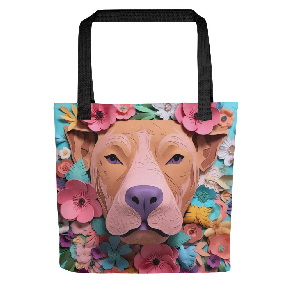Pitbull Floral Tote bag for Dog Moms