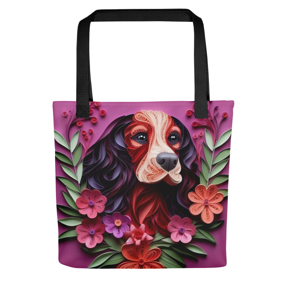 Beagle Mix Breed Floral Tote bag for Dog Mom