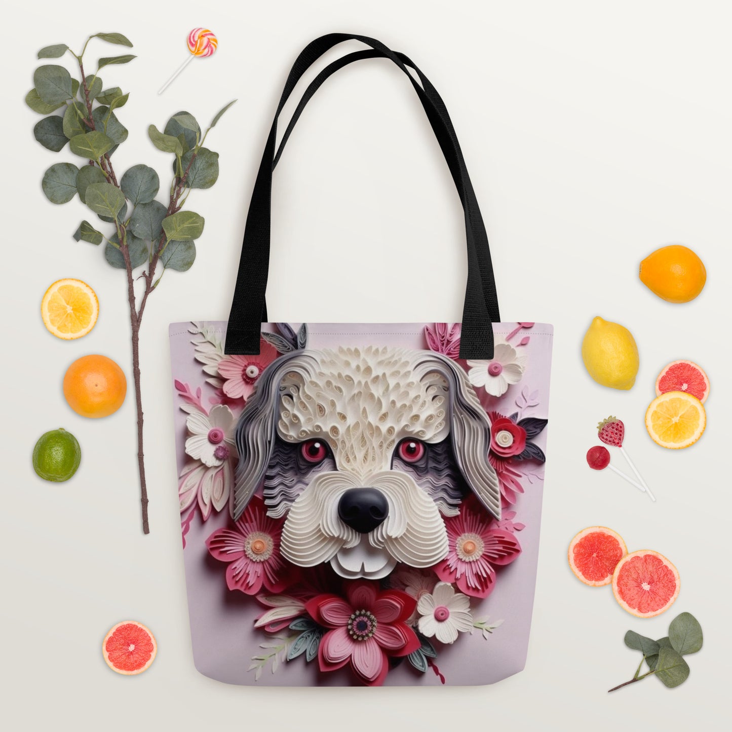 Shih Tzu Floral Tote bag for Dog Mom
