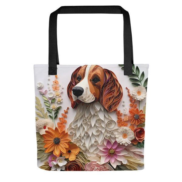 Beagle Dog Floral Tote bag for Dog Mom