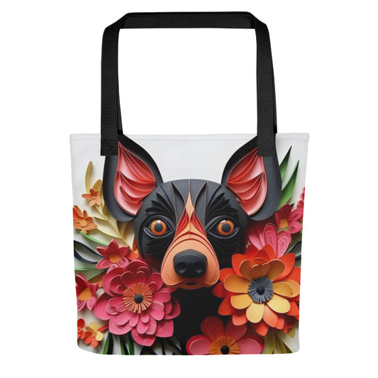 Pinscher Dog Floral Tote bag for Dog Mom