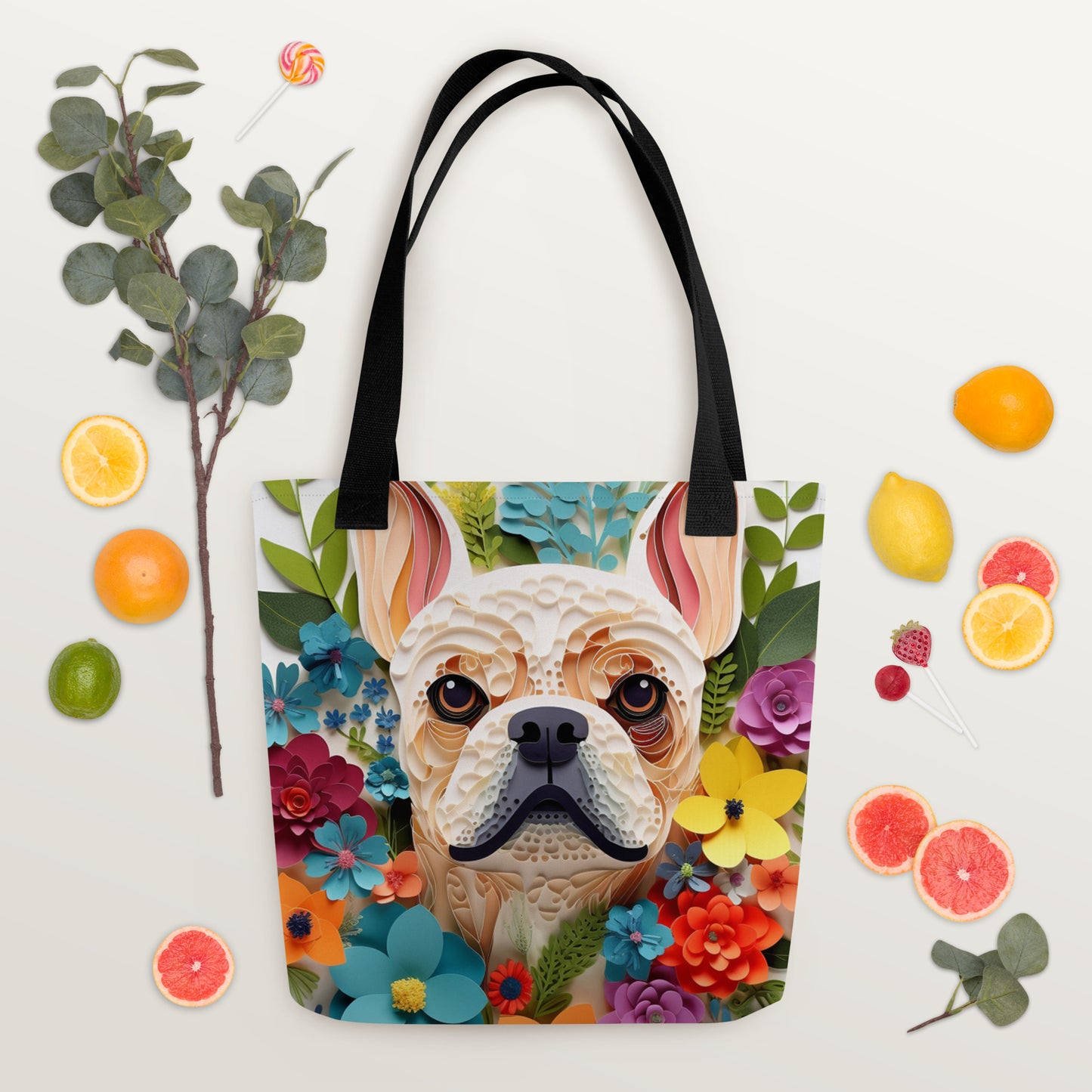 French Bulldog Floral Tote bag for Dog Mom