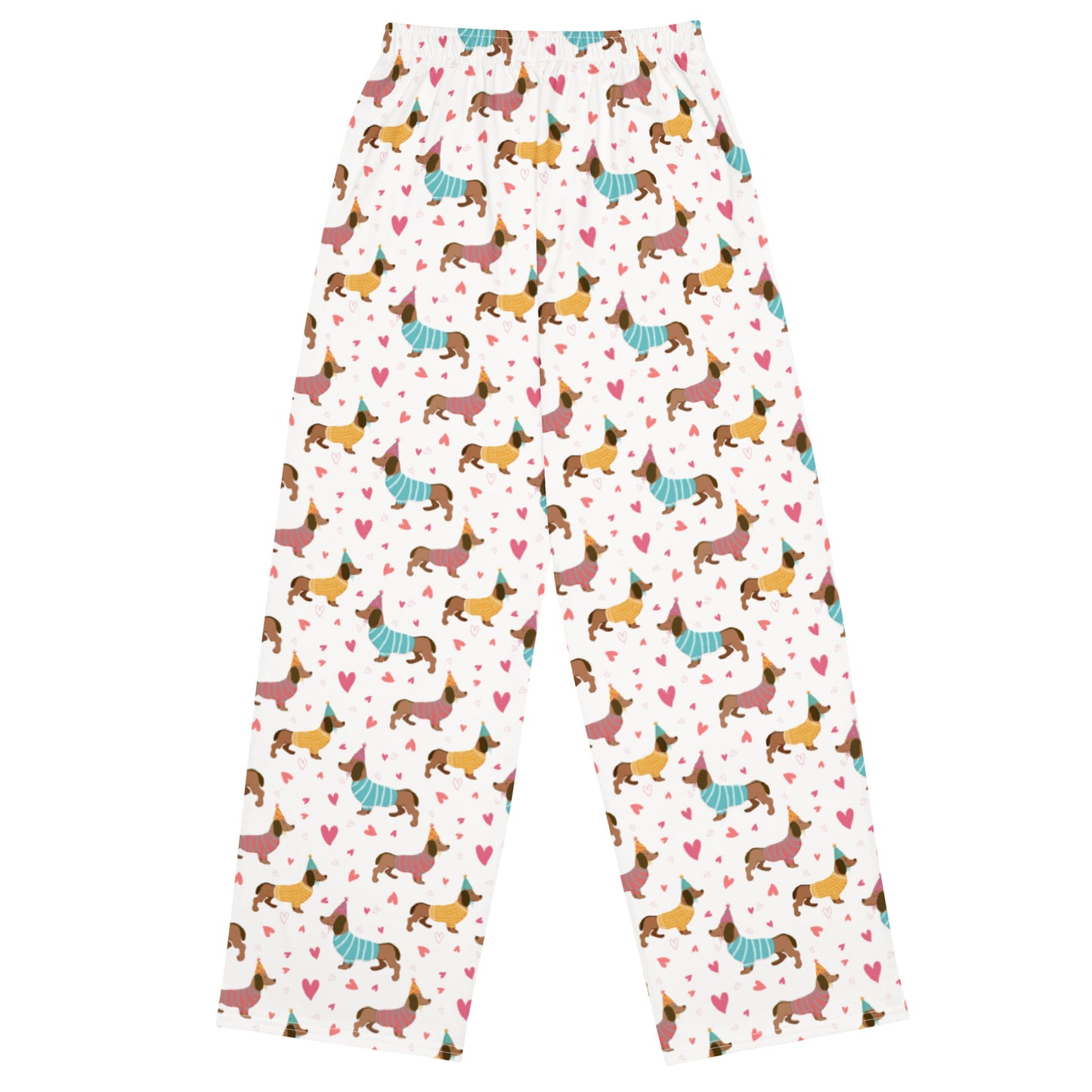 Dog Party Themed Super Soft Wide-leg Pajama/Sweats Bottoms