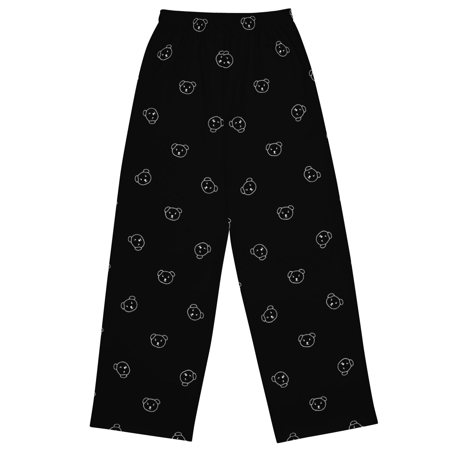 Han Drawn Dog Face Wide Leg Pants