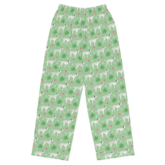 Dog and Watermelon Lovers Super Soft Wide-leg Pajama/Sweats Bottoms