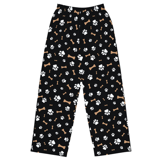 Puppy Paws & Bones Printed Wide-leg Pants