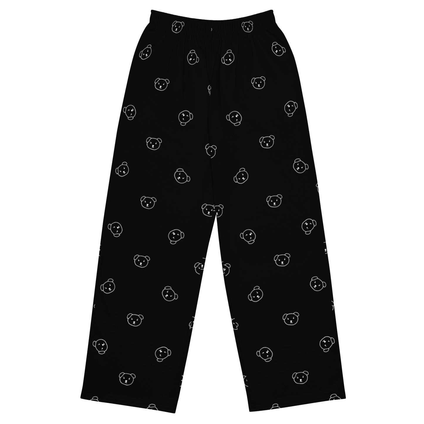 Han Drawn Dog Face Wide Leg Pants