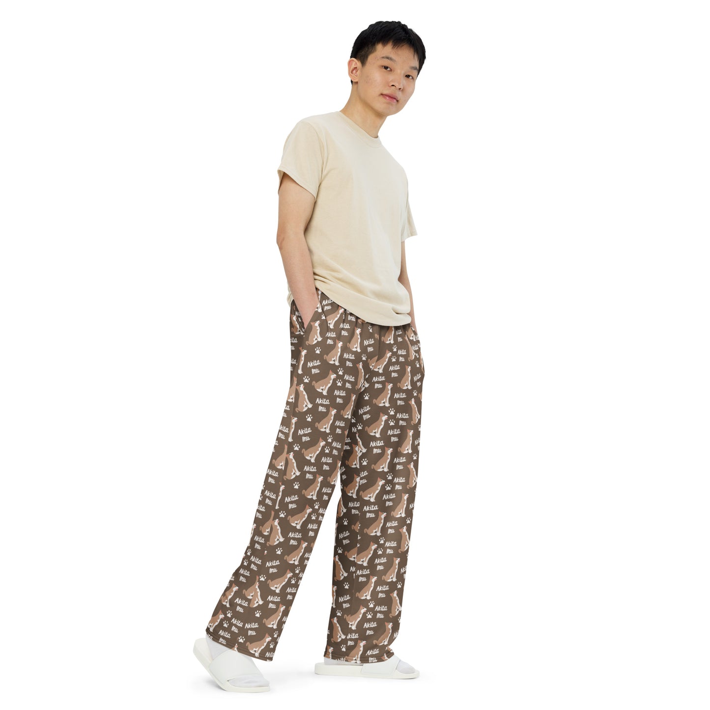 Akita Inu Dog Lovers Super Soft Wide-leg Pajama/Sweats Bottoms