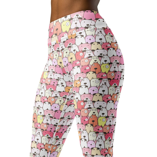 Shades of Pink Dog Love Yoga Leggings