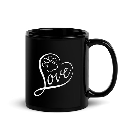 Love Dog Paw Print Dog Lovers Mug