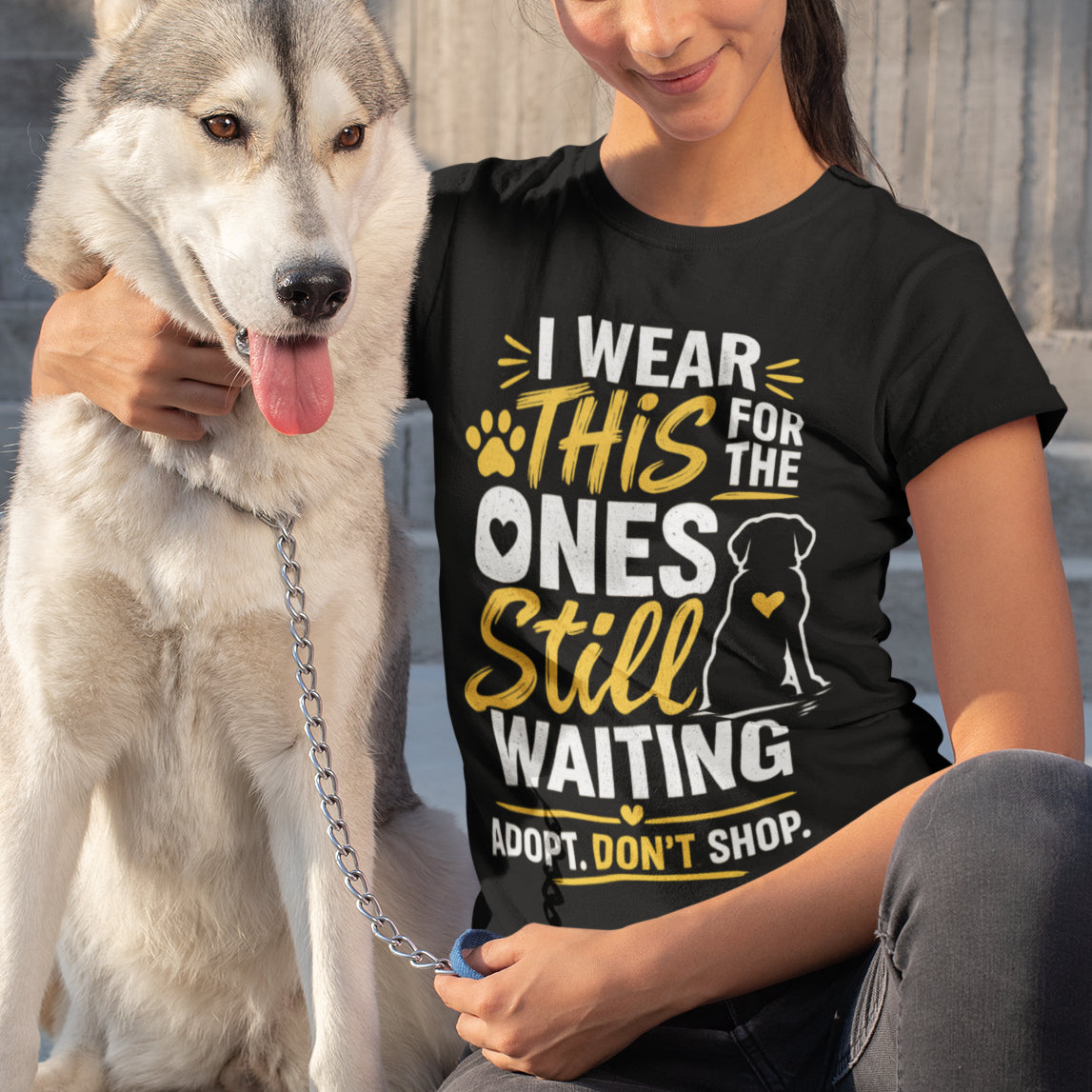 I Wear This For The Ones Still Waiting T-Shirt – Adopt Don’t Shop Dog Rescue T-Shirt