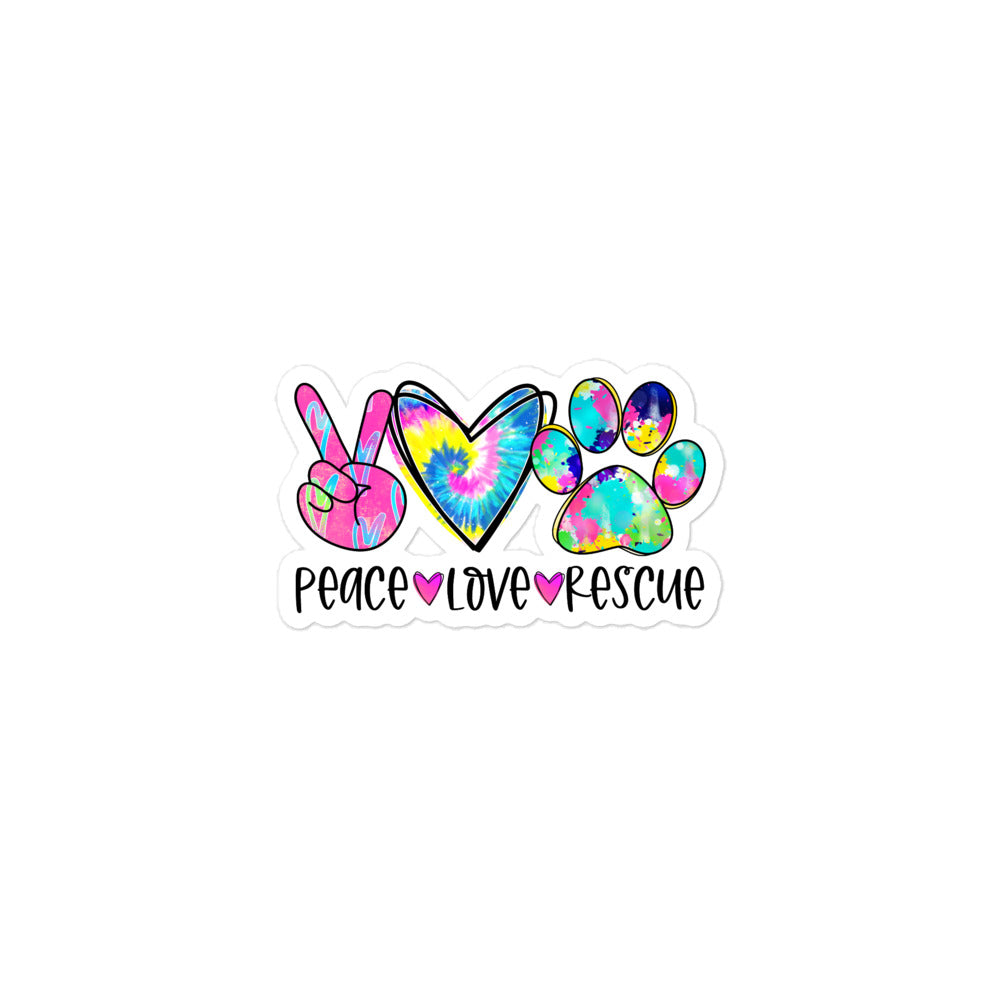 Peace Love Rescue Bubble-free stickers