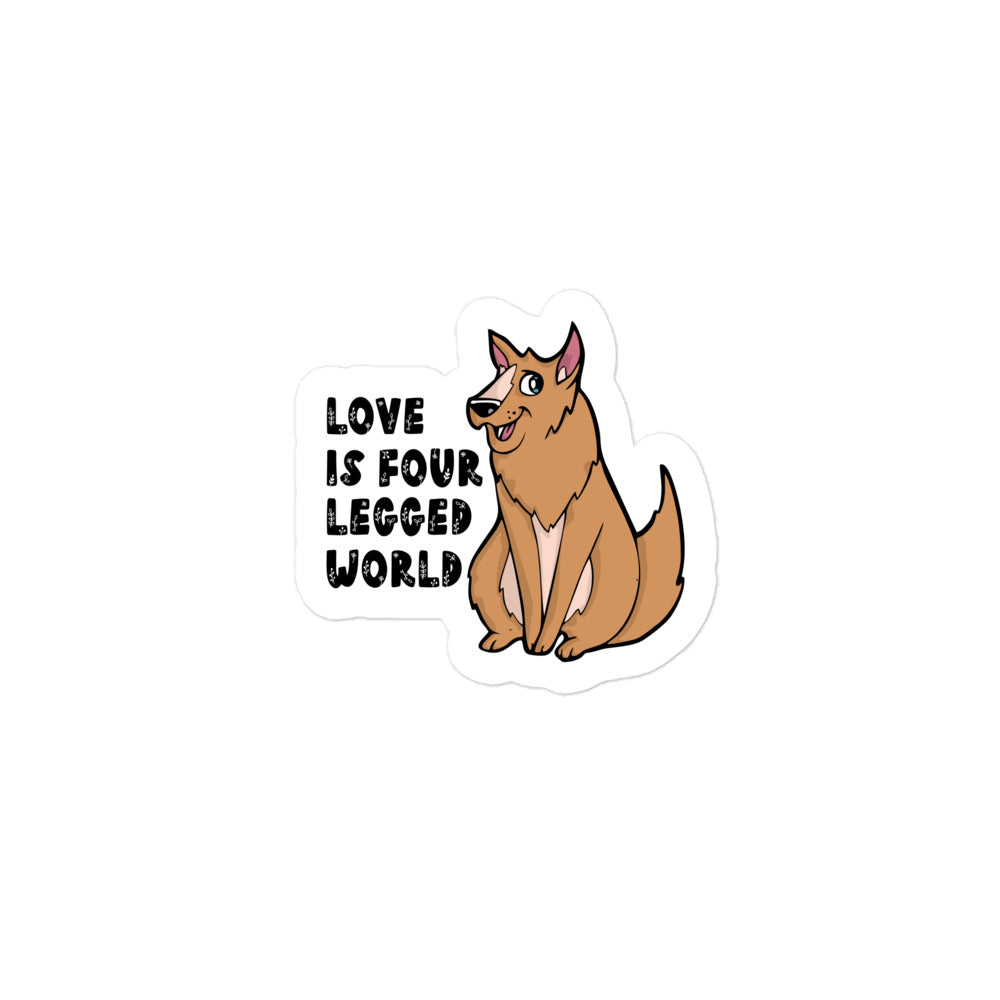 Love is Four Legged Word Bubble-free stickers