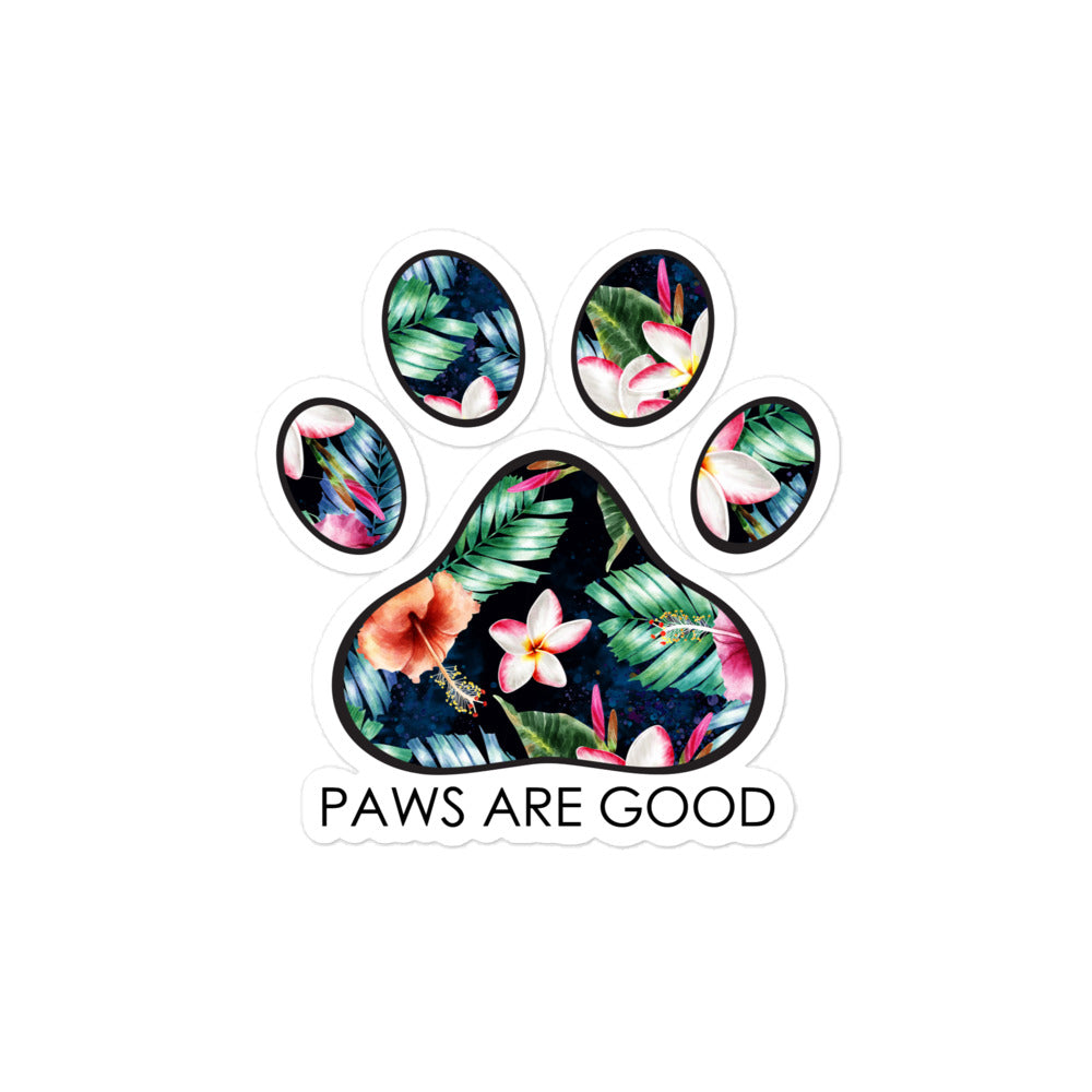 Tropical Paradise Paw Print Bubble-free stickers