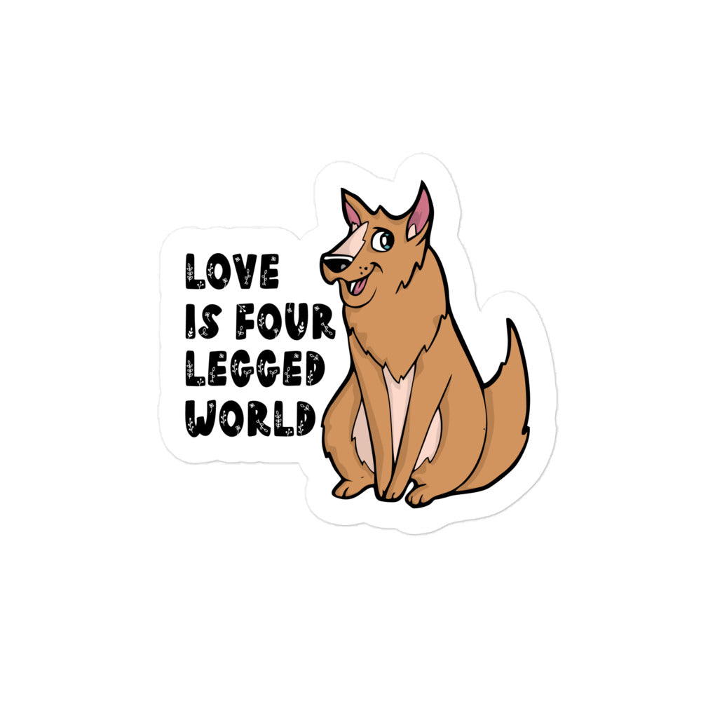 Love is Four Legged Word Bubble-free stickers