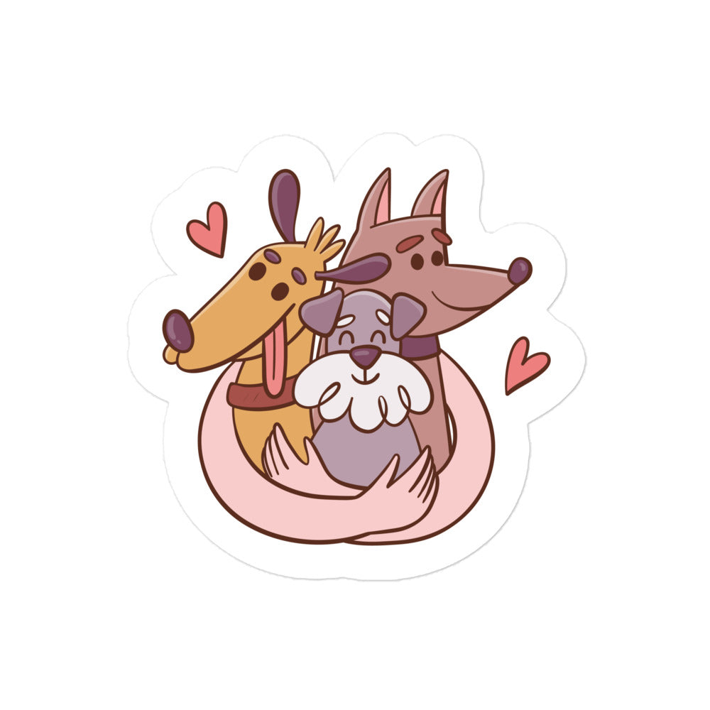 Cuddle Time with Furry Friends Bubble-free stickers