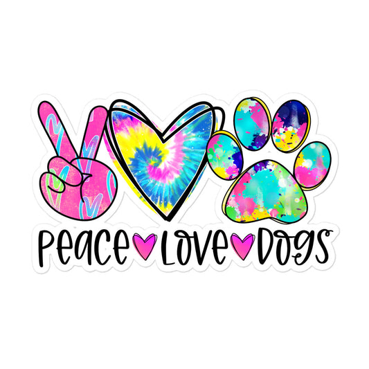 Peace Love Dogs Bubble-free stickers