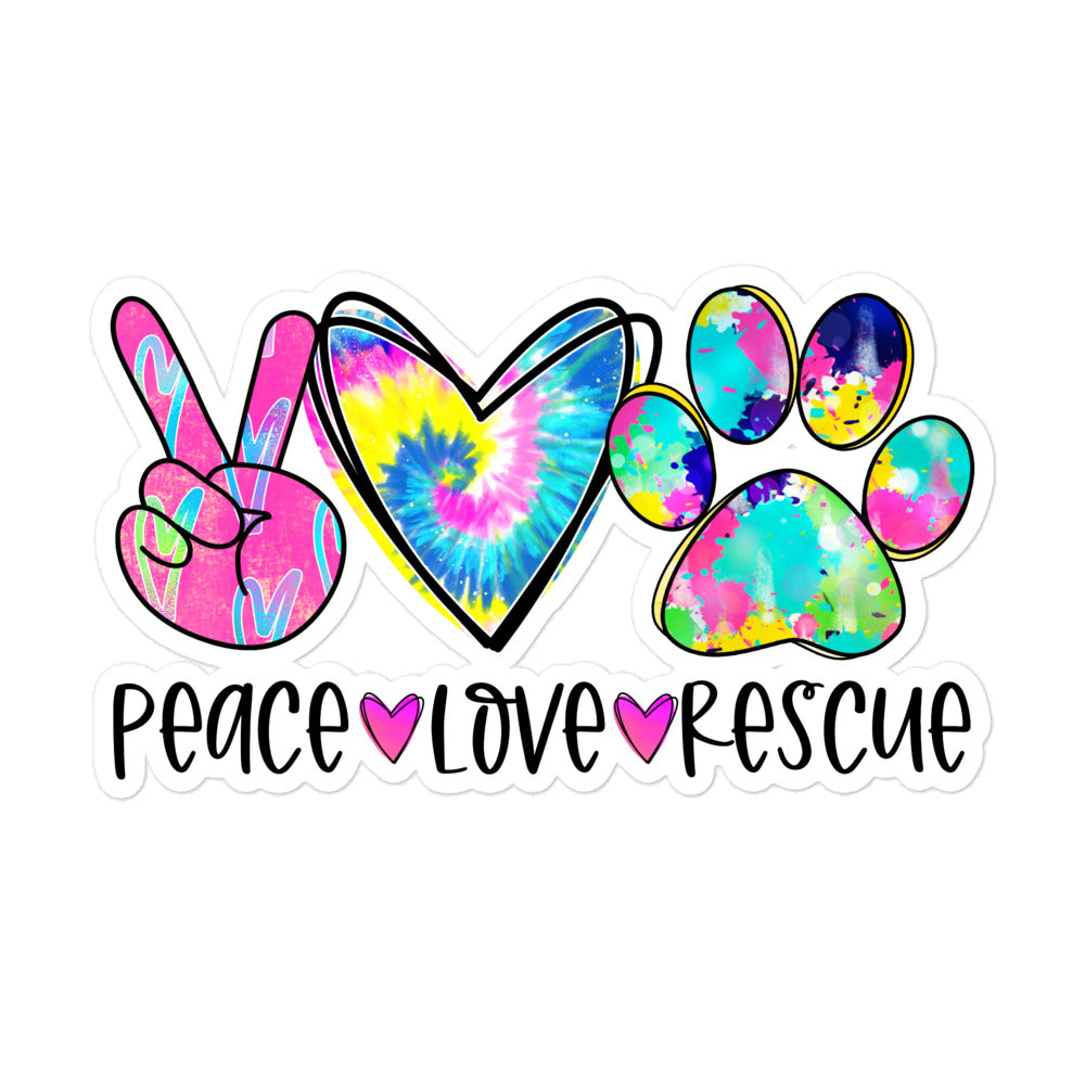 Peace Love Rescue Bubble-free stickers