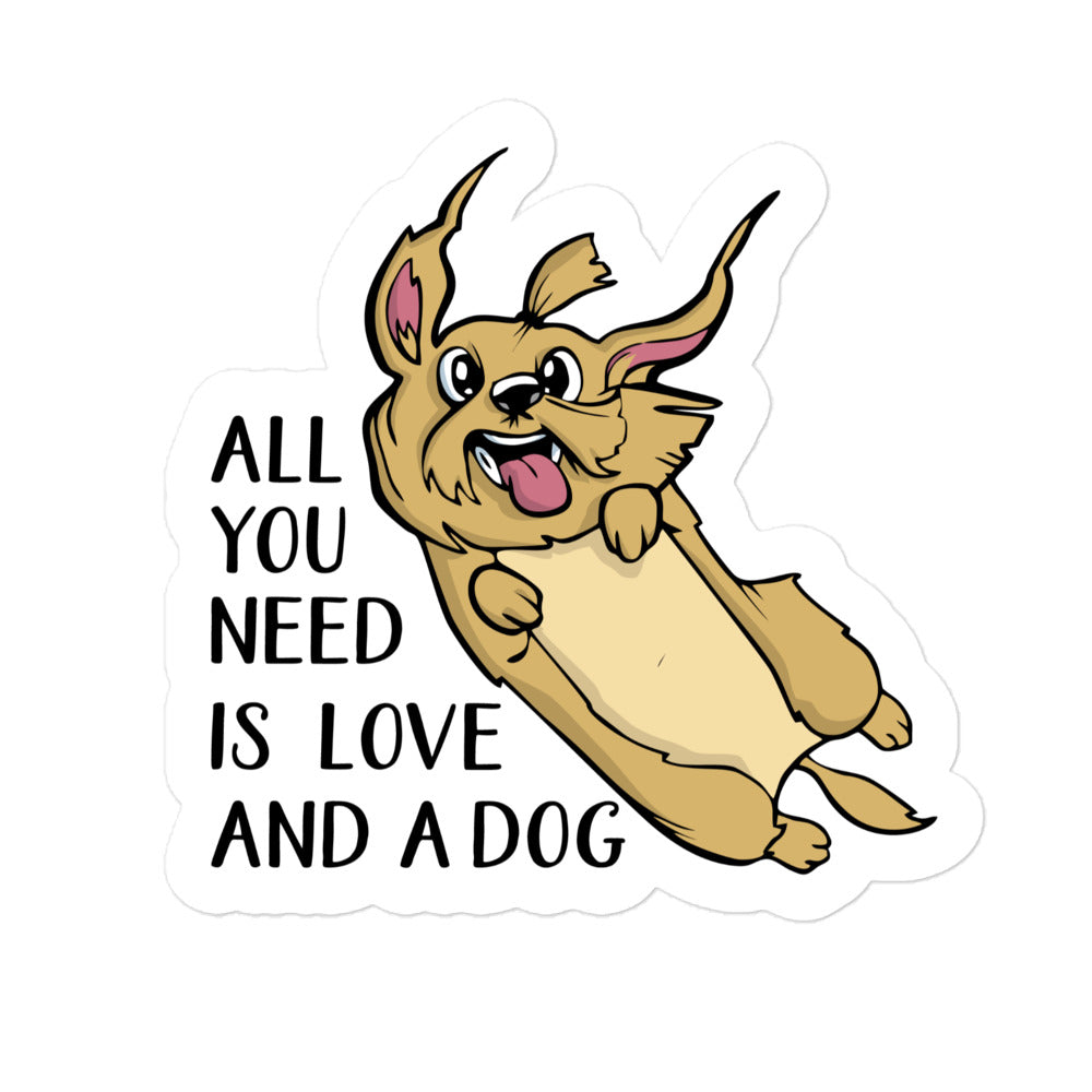 All You Need is Love and Dog Bubble-free stickers