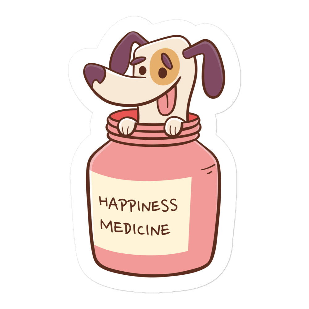 Dog is Happiness Medicine Bubble-free stickers