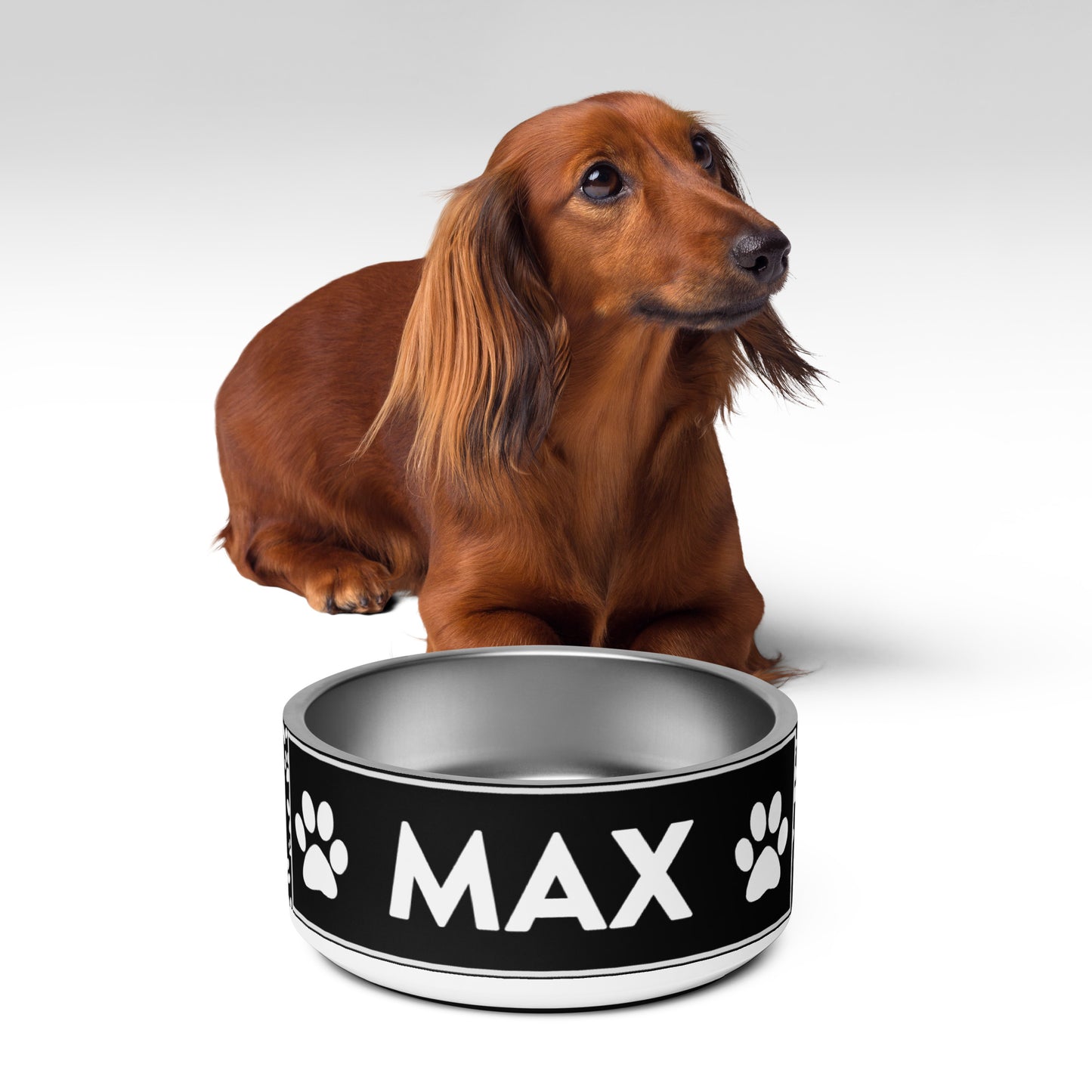 Max Pet Name Stainless Steel Non Slip 18 oz or 32 oz Pet Bowl