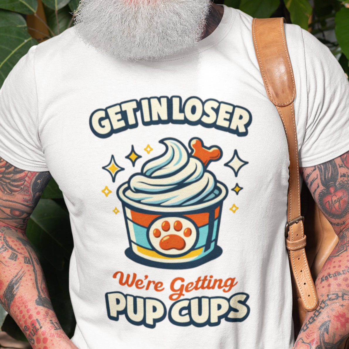 We’re Getting Pup Cups T-Shirt - Funny Dog Lover Ice Cream Graphic Tee